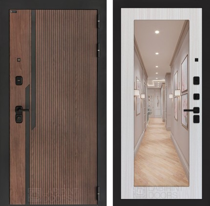 Входная дверь KARMINA с Зеркалом 18 - Сандал белый