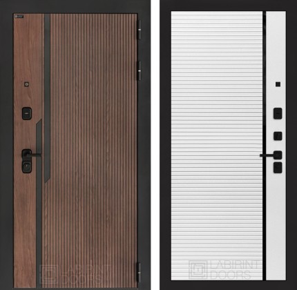 Входная дверь KARMINA 22 - Белый софт, черная вставка