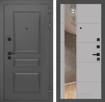 Входная дверь Орлеан с Зеркалом 19 - Грей софт