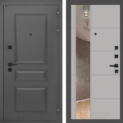 Входная дверь Орлеан с Зеркалом 19 - Грей софт