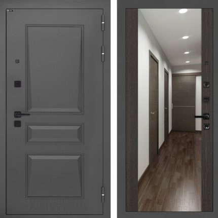 Входная дверь Орлеан с Зеркалом Максимум - Венге