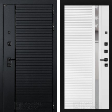 Входная дверь PIANO 31 - Белый софт, зеркальная вставка с тонировкой