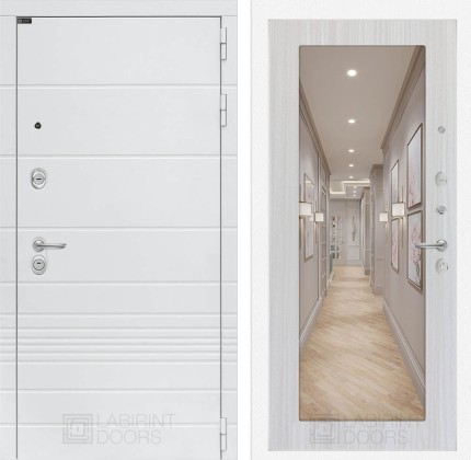 Входная дверь Трендо с Зеркалом 18 - Сандал белый