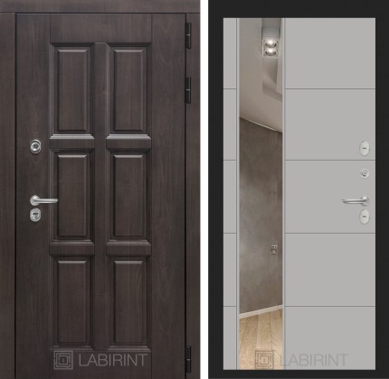 Входная дверь Лондон с зеркалом 19 - Грей софт