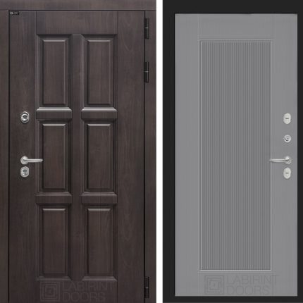 Входная дверь Лондон 30 - Серый рельеф софт