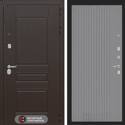 Входная дверь Мегаполис 29 - Серый рельеф софт