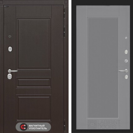 Входная дверь Мегаполис 30 - Серый рельеф софт