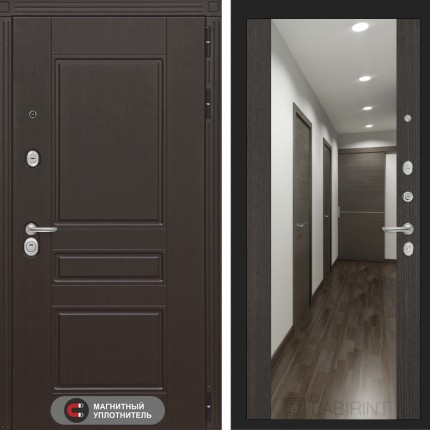 Входная дверь Мегаполис с зеркалом Максимум - Венге