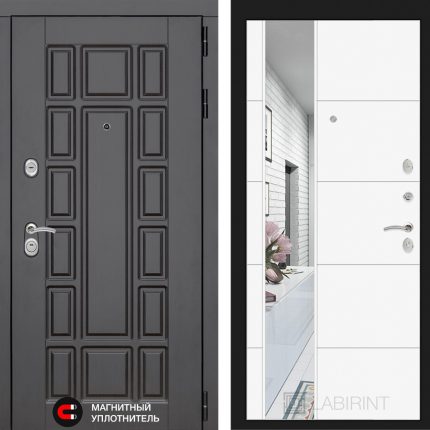 Входная дверь Нью-Йорк с Зеркалом 19 - Белый софт