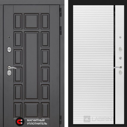 Входная дверь Нью-Йорк 22 - Белый софт, черная вставка