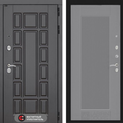 Входная дверь Нью-Йорк 30 - Серый рельеф софт