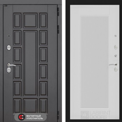 Входная дверь Нью-Йорк 30 - Белый рельеф софт