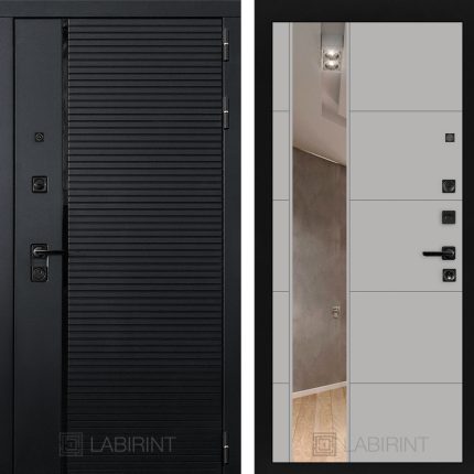 Входная дверь PIANO с зеркалом 19 - Грей софт