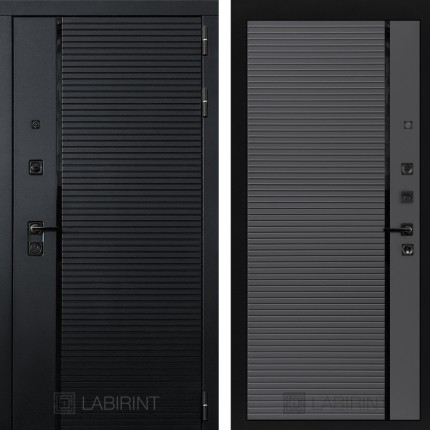 Входная дверь PIANO 22 - Графит софт, черная вставка