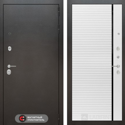 Входная дверь SILVER 22 - Белый софт, черная вставка