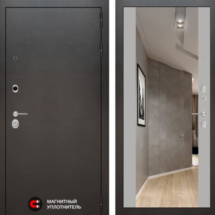 Входная дверь SILVER с Зеркалом Максимум - Софт Грей