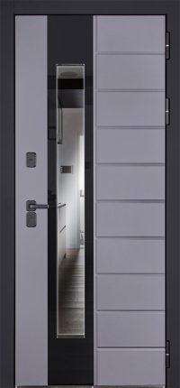 Стальная дверь "Снегирь" с окном (терморазрыв 3к). Заказная модель.