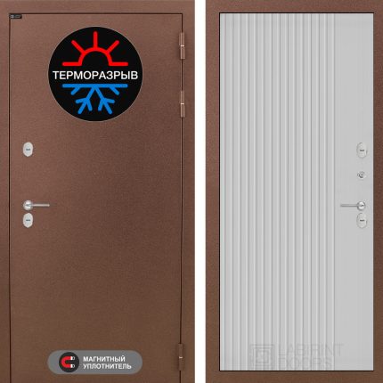Входная дверь Термо Магнит 29 - Белый рельеф софт