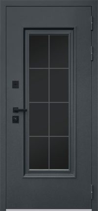 Стальная дверь "Titanium" с окном и английской решеткой (терморазрыв 3к)