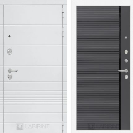 Входная дверь Трендо 22 - Графит софт, черная вставка