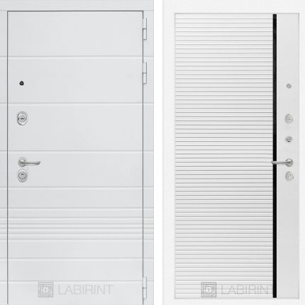 Входная дверь Трендо 22 - Белый софт, черная вставка