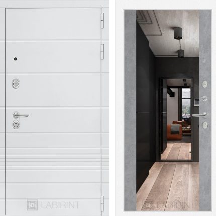 Входная дверь Трендо с Зеркалом Максимум - Бетон светлый