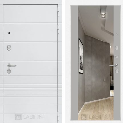 Входная дверь Трендо с Зеркалом Максимум - Грей софт