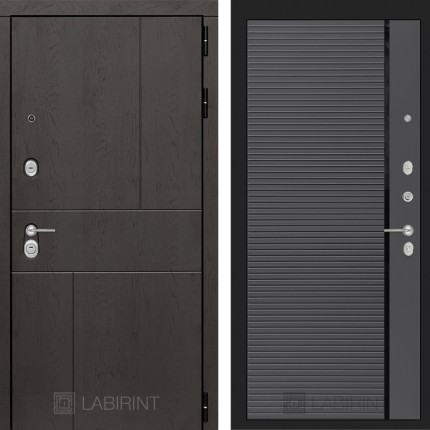 Входная дверь URBAN 22 - Графит софт, черная вставка
