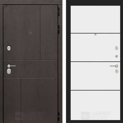 Входная дверь URBAN 25 - Белый софт, черная вставка