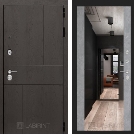 Входная дверь URBAN с Зеркалом Максимум - Бетон светлый